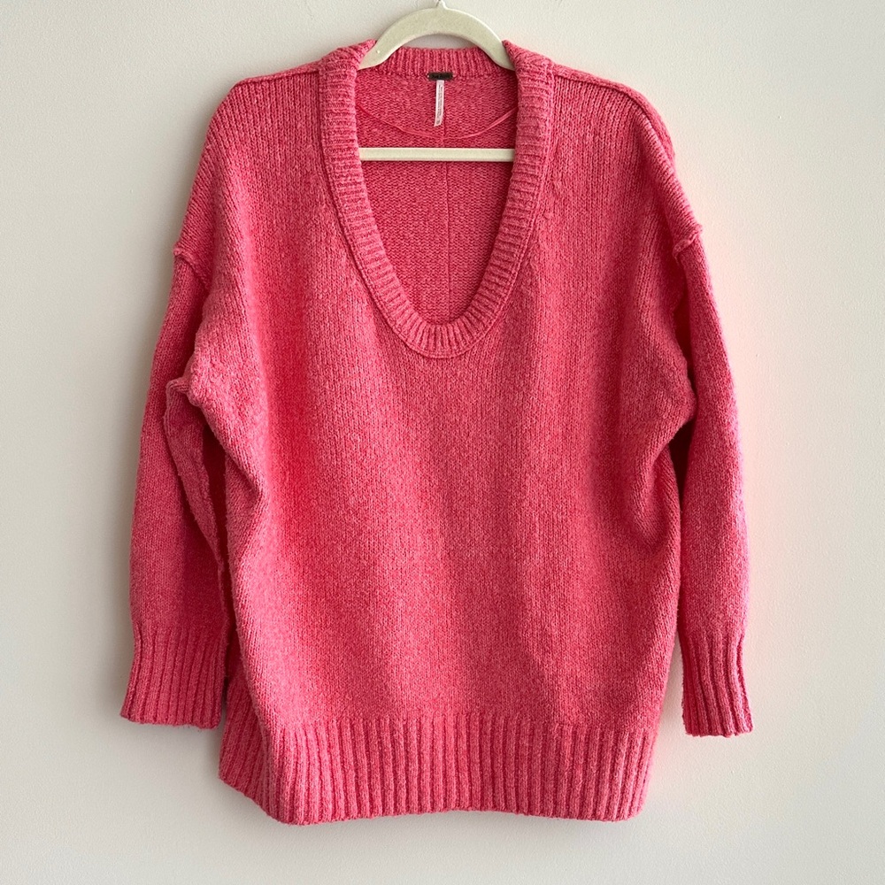 Free People Women’s Brookside Tunic Sweater, Size X-Small, Pink
